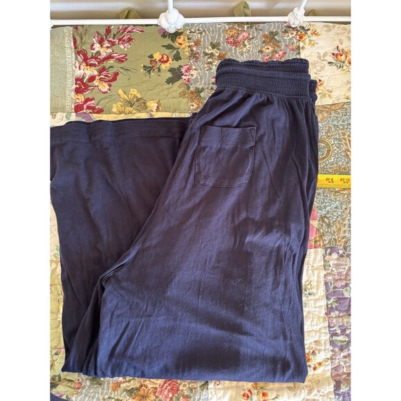 Anthropologie Navy Blue Pajama Pants Size Small wide leg lounge Saturday sunday - Picture 8 of 8